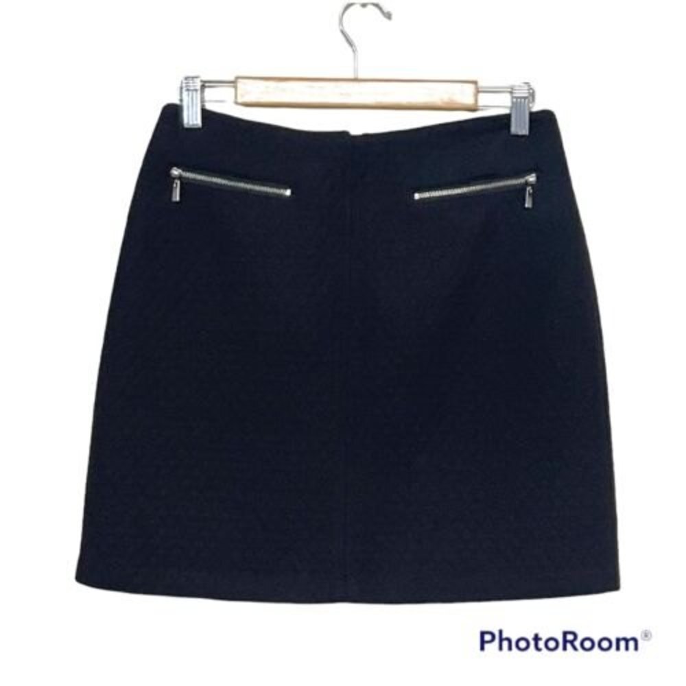 LAUNDRY SHELLI SEGAL BLACK QUILTED POCKETS MINI SKIRT Sz 6